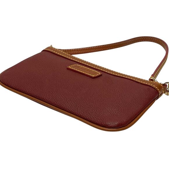 Dooney & Bourke Deep Red Textured Leather Zip Wristlet Handbag - Picture 5 of 9